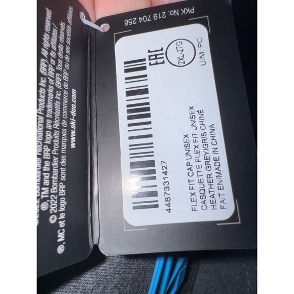 Brand New BRP Heathered Grey Flex Fit Cap Hat Ski-Doo Curved Brim Casquette Flex - Picture 2 of 6